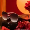 Fashionable polarized sunglasses with brown gradient lenses for UV protection, trendy and casual sunglasses for both men and women Specification image